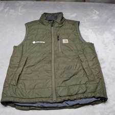 Carhartt Vest Mens Small Grn Gilliam Lightweight Water Resistant Insulated LOGO