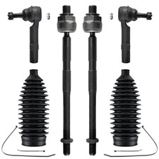 - 6pc Front Tie Rod Ends 4 Inner Outer Tie Rod Ends 2 Boots Kit Replacement