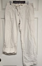 Old Navy Womens Beige 100 Cotton Convertible Chino Pants Sz 8 Just Below Waist