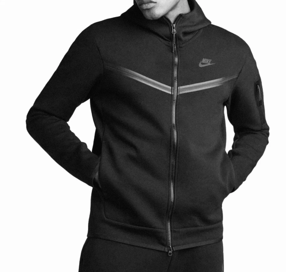 Nike Black tech fleece sweatsuit / Black/white/black/black  (S to 3x )  - Image 2 of 4