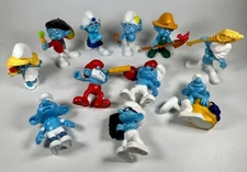 SMURFS 3" Figures Lot of 11 McDonald's Toys 2011 Peyo PVC Cake Toppers