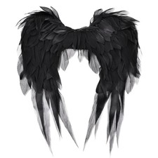Angel Wings Black 1.8Ft Fairy Wings Costume Accessories for Photo Booth Props...
