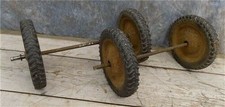 4 Vintage Metal Spoke Baby Buggy Wheels Pedal Car Garden Cart Pumpkin Wagon a36