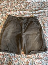 Vintage Carhartt Carpenter Shorts Faded Olive Green B25 MOS Utility Workwear 38
