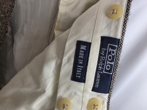 Polo Ralph Lauren Virgin Wool Tweed Pants Size 40R Trousers Flat Front Speckled - Picture 4 of 6