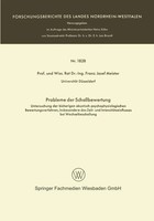 Franz Josef Meister | Probleme Der Schallbewertung | Taschenbuch | Deutsch