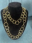 Brass Colored Chain Style Necklace And Bracelet Set — photo 2