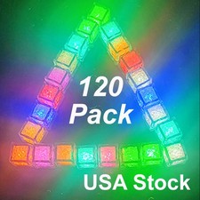 120PCS Light Up Ice Cubes for Drinks Multi-Color LED Ice Cubes Light Waterproof