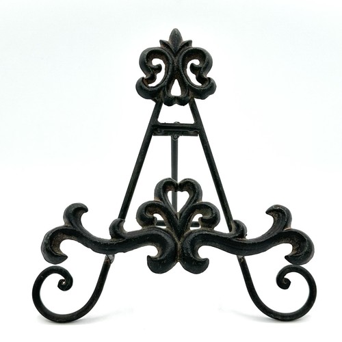 Elegant Ornate Cast Iron Decorative Tabletop Display Easel 9 X 8.5 Inches