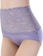 Shapewear Elasticated High Waist Tummy Firming Briefs/Knickers 8-12 Steel Grey