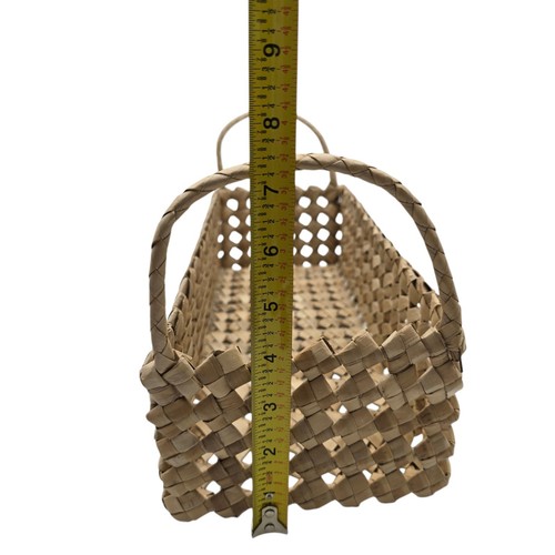 Cane Storage Basket Woven Rattan Wicker Natural With Handles - Picture 8 of 11