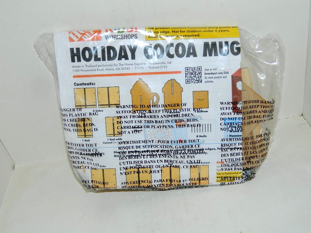 HOME DEPOT KIDS WORKSHOP KIT – HOLIDAY COCOA MUG - SEALED PACKAGE