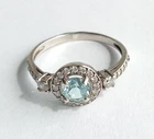 Vintage Beautiful Ring Blue stone Sterling Silver 925 test Women Jewelry size 8