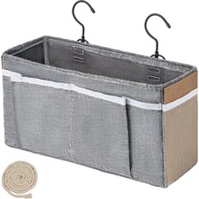 Bedside Caddy Hanging Organizer Storage Bag with Self Adhesive Back for