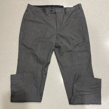 NEW Calvin Klein Pants Mens 40x30 Gray Stretch Slim Fit Flat Front Straight