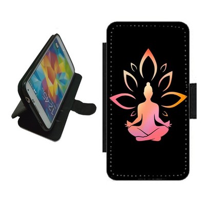 Yoga Handy Hülle Wallet Flip Cover für iPhone Samsung Pixel Meditation Relax YOG1