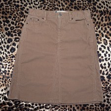 Vintage Y2K Gap Tan Corduroy A-Line Midi Skirt