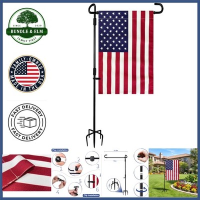 Rust-Resistant Garden Flag Stand with 5 Prongs for Enhanced Stability Outdoors