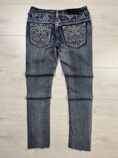 Rue 21 Ultra Low Rise Jeans Women’s Y2K Hip Hop Embroidered Skinny Fit Trousers