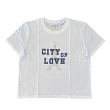 NWT LOFT White Paris City Of Love Relaxed Crew Tee - SIZE XL