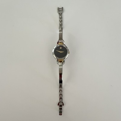 Movado Museum Swiss Made Quartz Black Dial Stainless Bracelet Sapphire Crystal