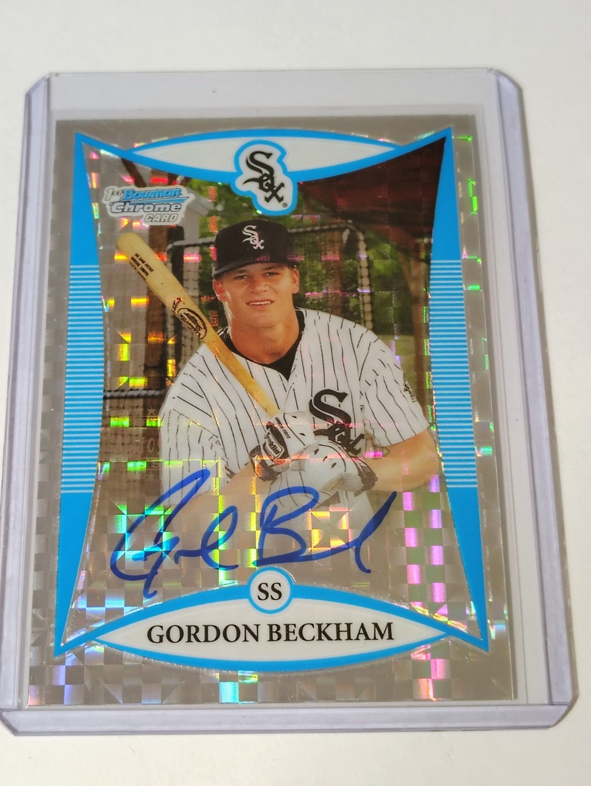 2008 Bowman Chrome Draft Gordon Beckham  X-Fractor Auto /225 1st Rookie 