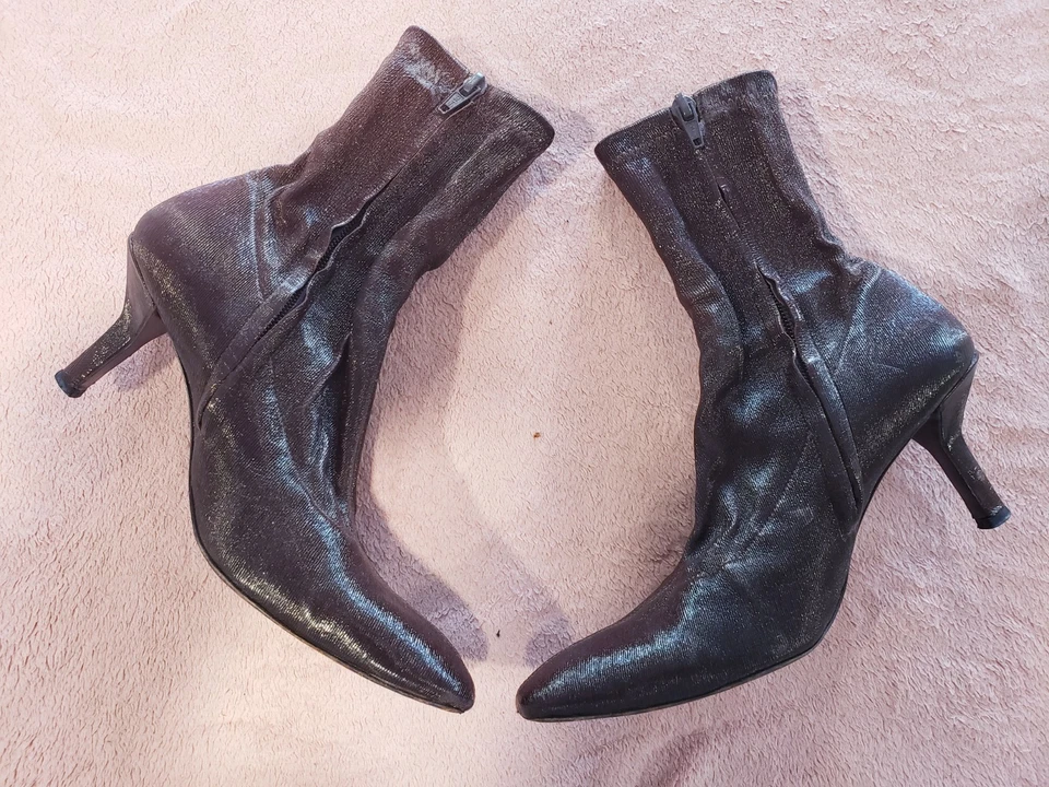 正品 FENDI - Sparkle 女式踝靴勃艮第 35.5 码意大利制造  — 第 2/4 张图片