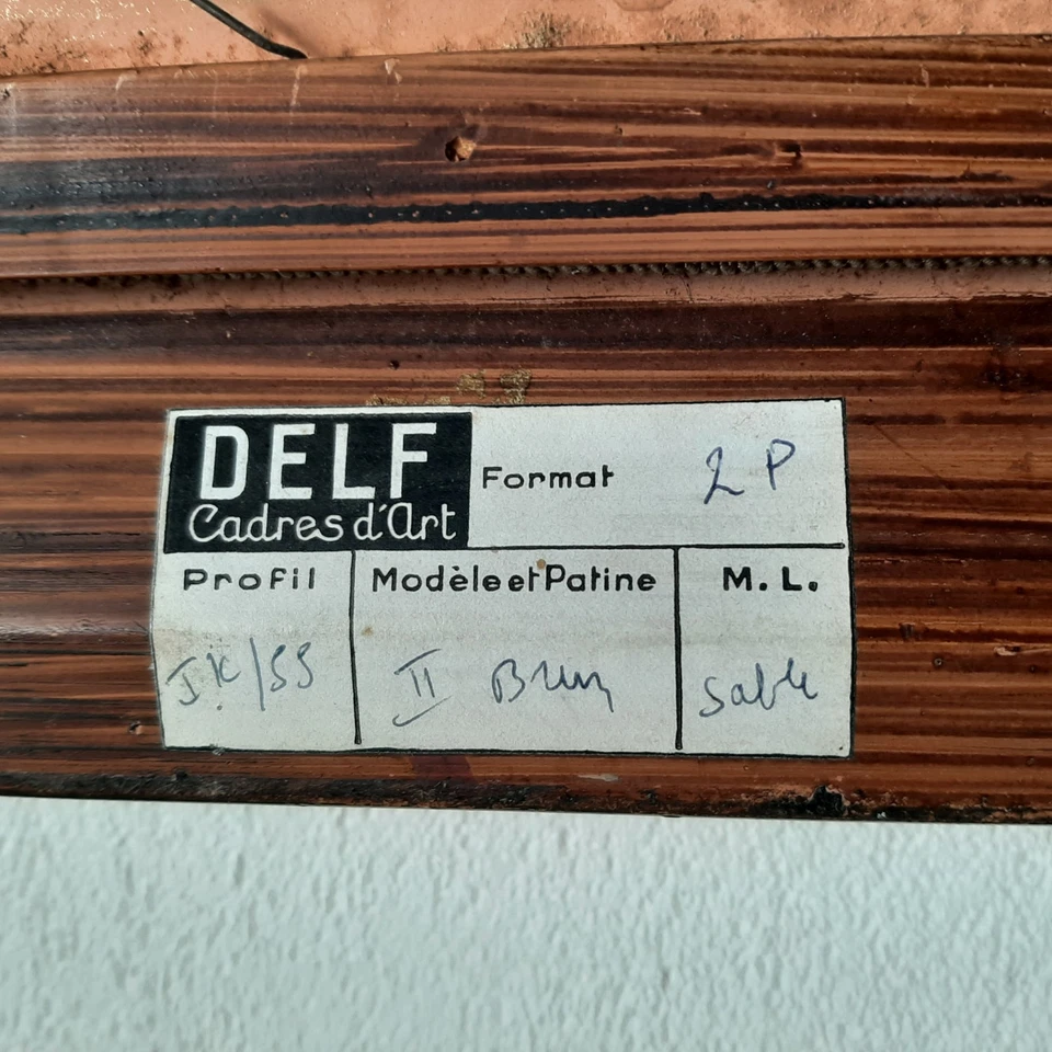 Cadre DELF*Brun & doré pour dessin ou petit tableau format 2P - Photo 2/4