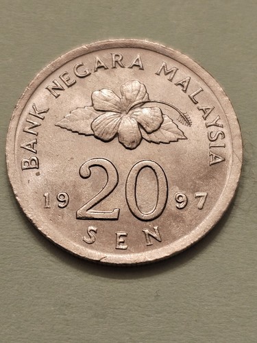 1997 🇲🇾 MONETA MONDIALE 20 SEN MALESIA KM52 DETTAGLIO QUASI UNC CON SPEDIZIONE GRATUITA  - Foto 1 di 2