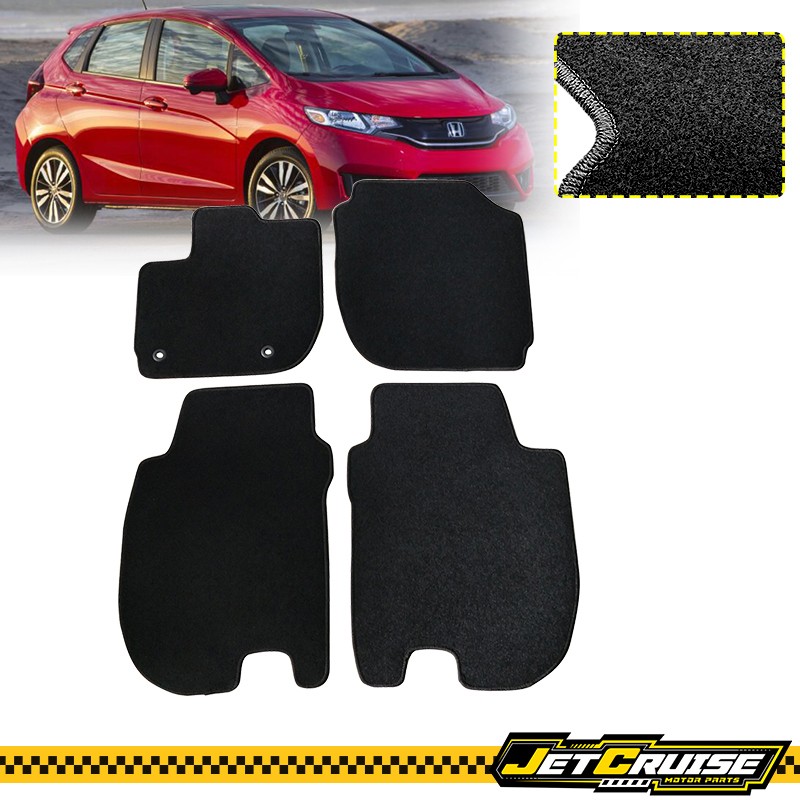 Fits 15-20 Honda Fit GK Hatchback Front & Rear Black Nylon Floor