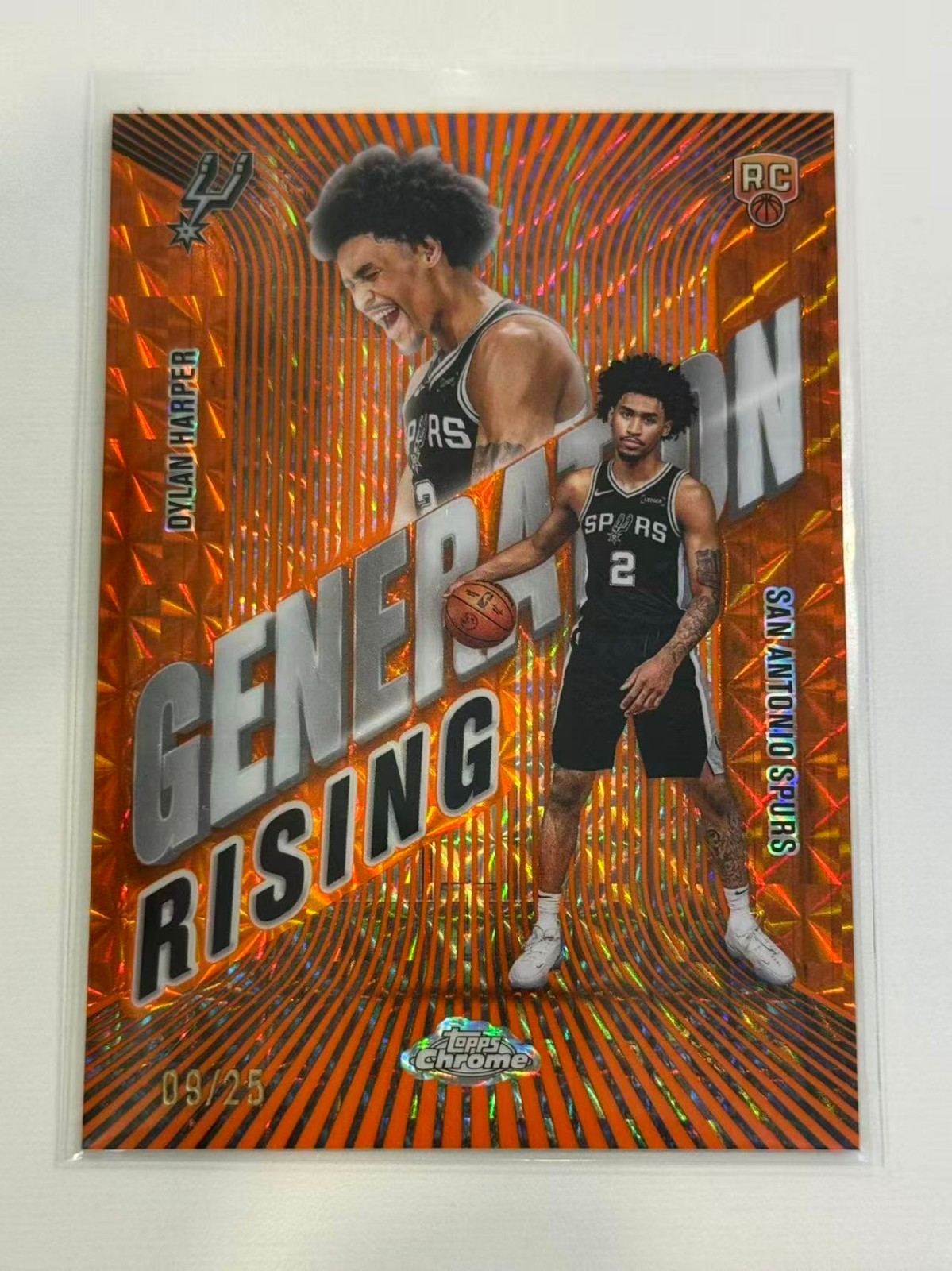 2025-26 Topps Chrome Generation Rising Orange Geometric #GR-2 RC Dylan Harper/25