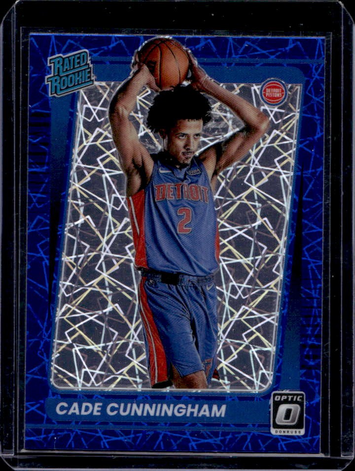 2021-22 Donruss Optic Cade Cunningham Blue Velocity Prizm RC #161 Pistons