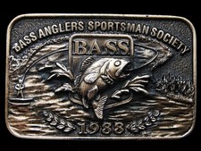 KJ05115 NICE VINTAGE 1988  BASS ANGLERS SPORTSMAN SOCIETY  BELT BUCKLE