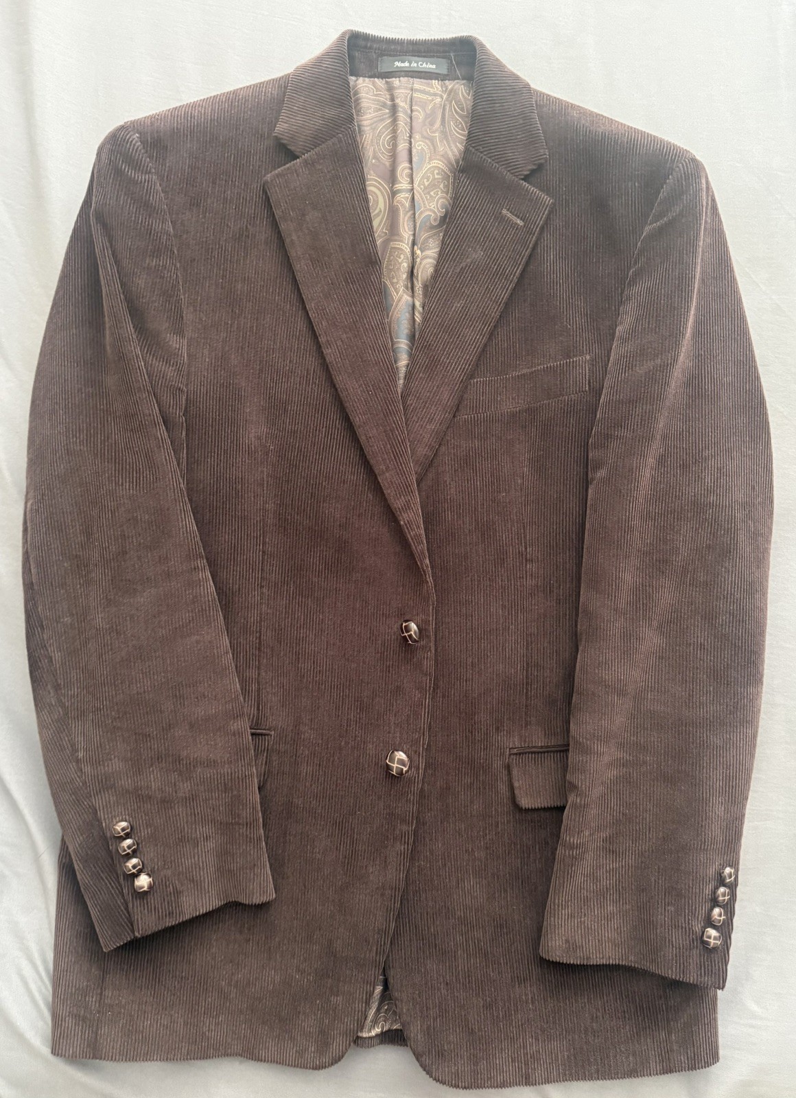 Ralph Lauren LRL Brown Corduroy 100% Cotton Sport Coat Blazer Size 38R
