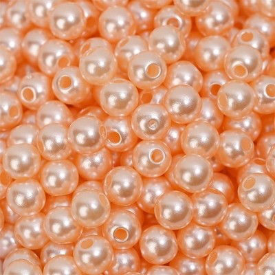 200 Acrylic Pearl Beads Round Mixed Colors Jewelry Making Wedding Sewing Crafts