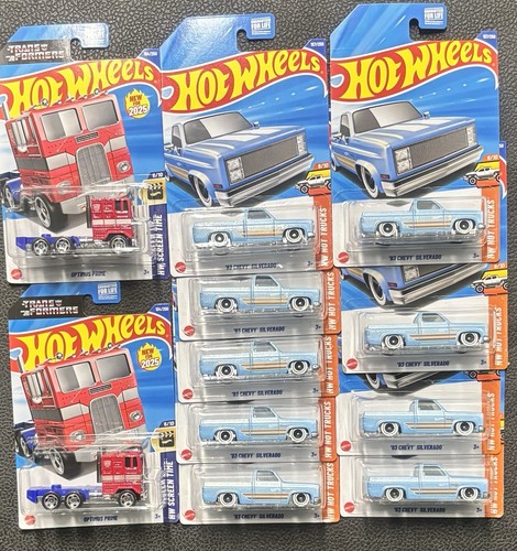 2025 (2)HotWheels Optima’s Prime & Lot Of (9) Silverado’s