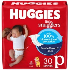 Huggies Newborn Diapers, Little Snugglers Baby Size Preemie, White