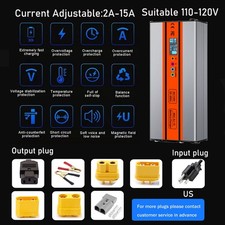 48V/60V/72V Li-ion LiFePo4 Lithium Battery Charger Current Adjustable 2A-15A