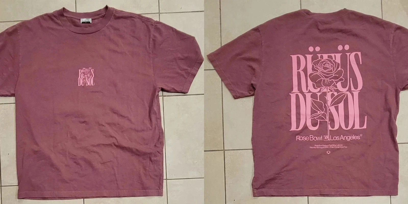 Rufus Du Sol Rose Bowl 2025 Would Tour Maroon T-Shirt