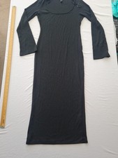 Ladies Dress New Look Size 12 Long Sleeve Ribbed Long Black 31208