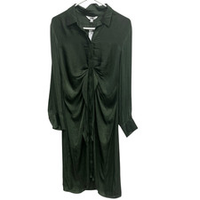 BB DAKOTA STEVE MADDEN BOTTLE GREEN LONG SLEEVE MIDI DRESS MED NEW #734