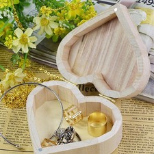 Jewelry Storage Box Compact DIY Crafts Simple Sturdy Wooden Box Heart Shaped