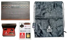 NumSkull Atari 2600 Loot Box (2018) 4x Collectible Pins Cinch Bag Sticker Sheet 