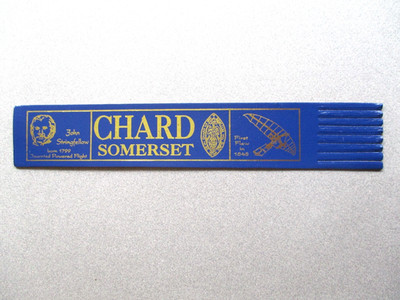 Leder Lesezeichen Mangold Somerset John Stringfellow erfunden angetriebener Flug BLAU