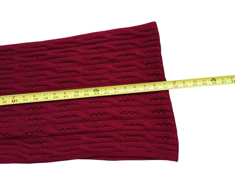 Suéter tejido infinito bufanda CELESTE granate rojo mezcla de lana cachemir Foto 4 de 4