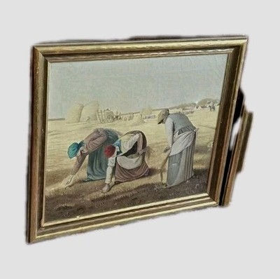 Framed Millet Jean Francois The Gleaners Repro Hand Painted Oil by EJH 22.5x18.5