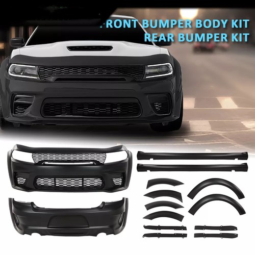 Fit For 2015-2023 Dodge Charger Widebody Kit Front and Rear Bumper Hellcat Style