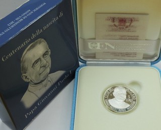 RARA MONETA ARGENTO 5 EURO VATICANO 2012 "ANN. GIOVANNI PAOLO I " PESO 18 GR.