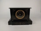 Antique French Paris Movement Black Marble Mantel Clock Victorian
