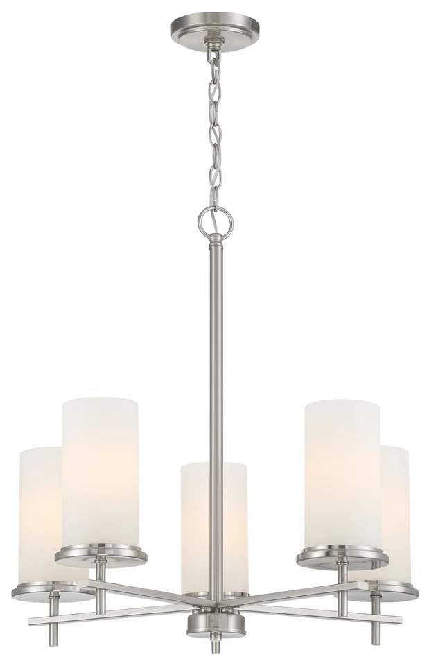 Minka Lavery 4095 Haisley 5 Light 24"W Vantage Candle Chandelier - Nickel - Image 4 of 4